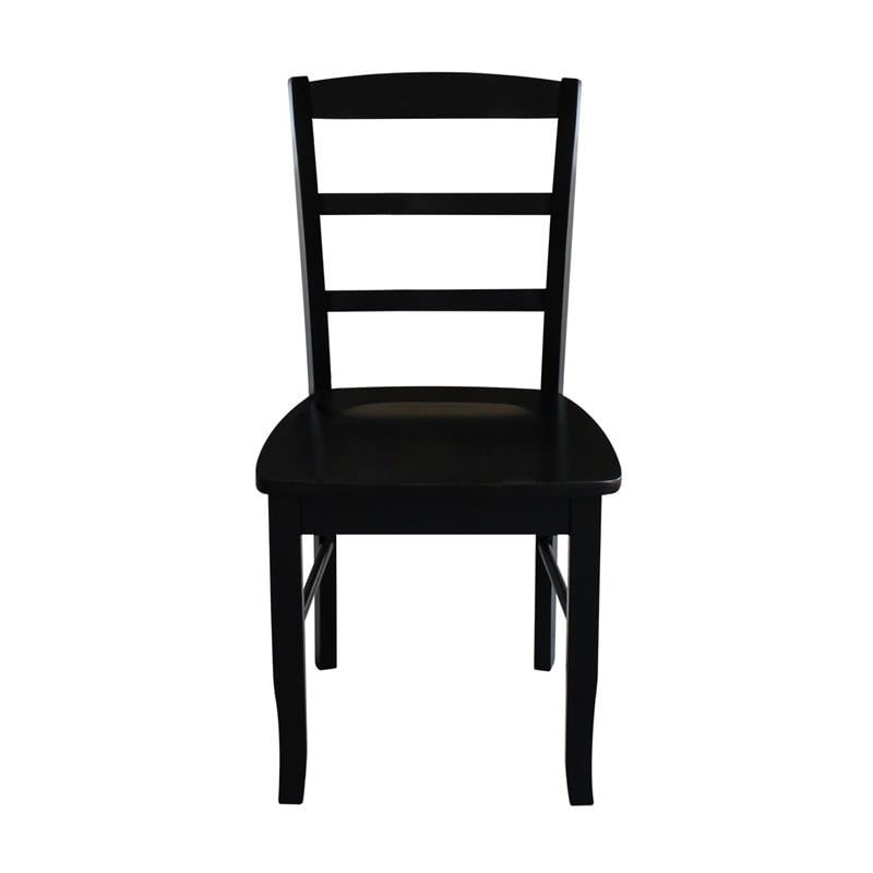 International Concepts Madrid Ladderback Dining Chair in Black (Set of 2)