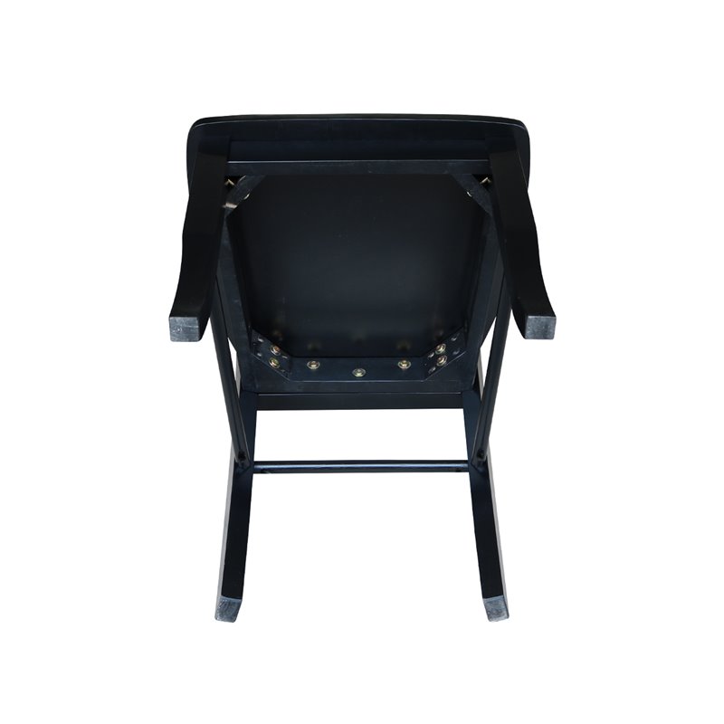 International Concepts Madrid Ladderback Dining Chair in Black (Set of 2)