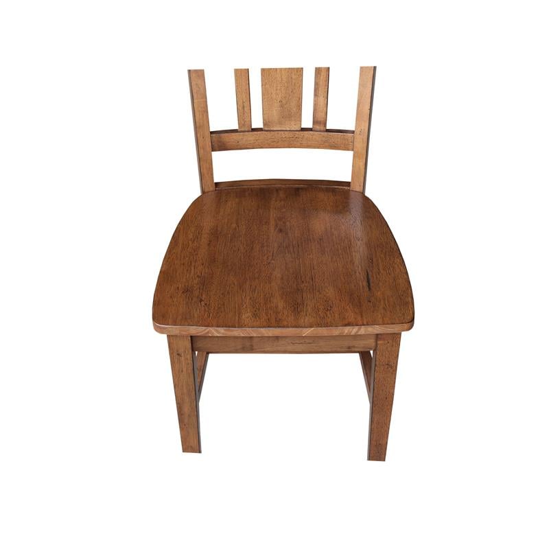 Set of Two Solid Wood San Remo Splatback Chair Distressed Oak
