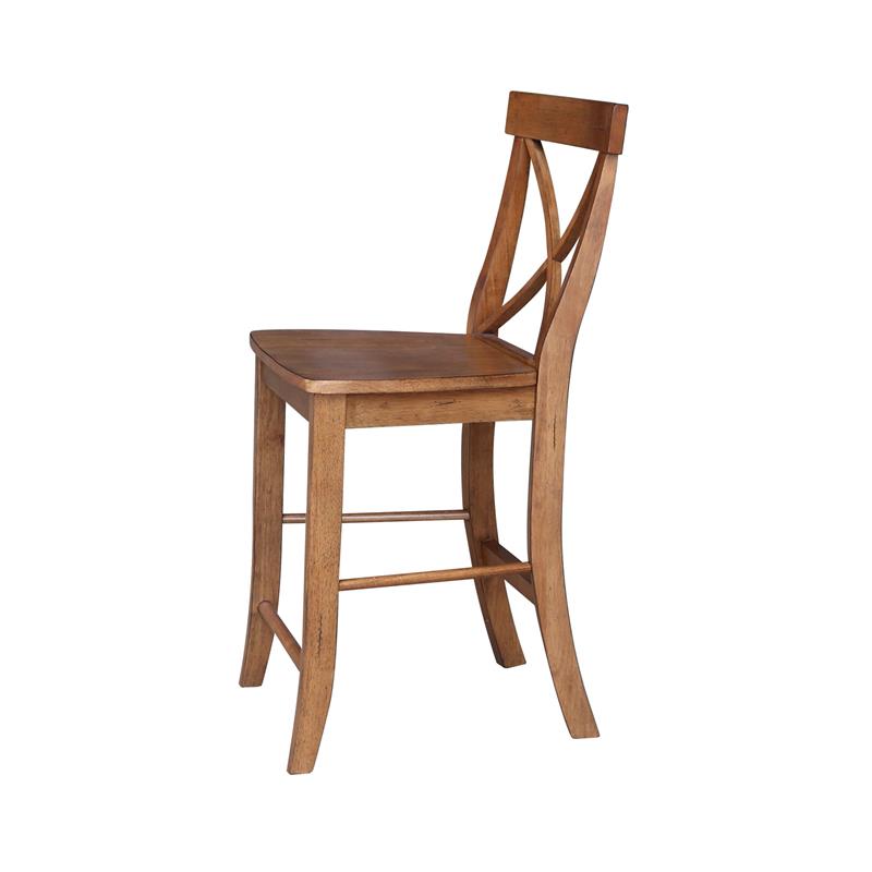 Solid Wood X-Back Counter Height Stool - 24
