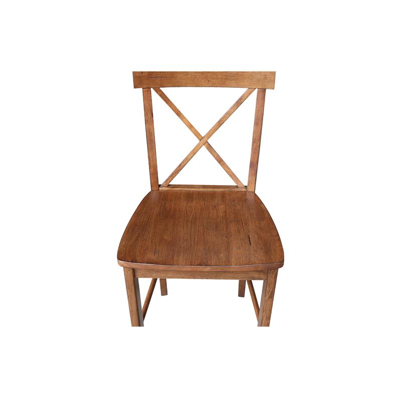 Solid Wood X-Back Counter Height Stool - 24