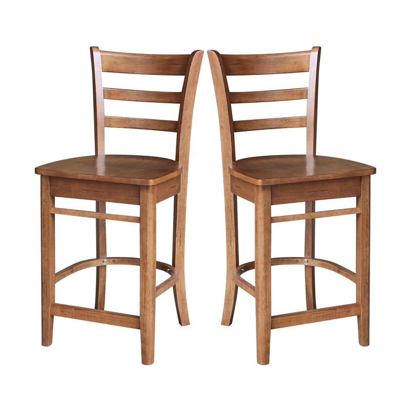International Concepts Emily Counter Height Stool 24 Inch in Distressed Oak