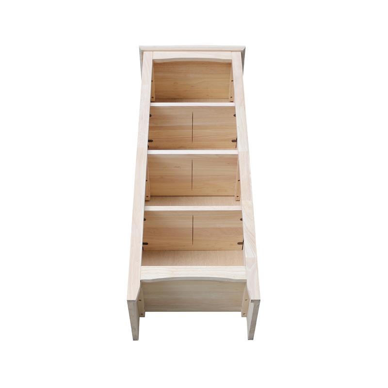 International Concepts Solid Wood 48 Inch High Shaker Bookcase Ready to Finish