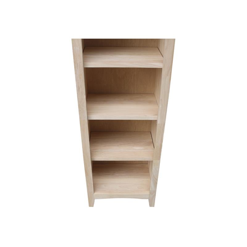 International Concepts Solid Wood 48 Inch High Shaker Bookcase Ready to Finish