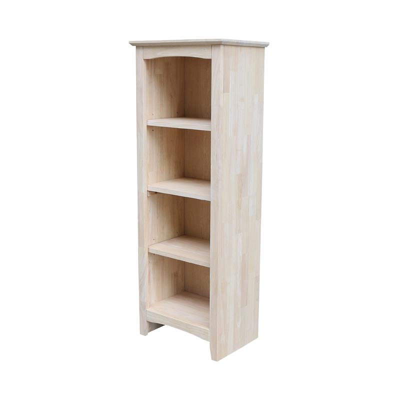 International Concepts Solid Wood 48 Inch High Shaker Bookcase Ready to Finish