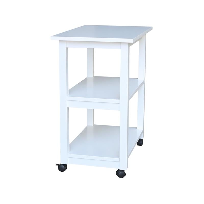 International Concepts Solid Wood Microwave Cart White