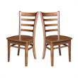 International Concepts Set of Two Solid Wood Emily Side Chairs Distressed Oak