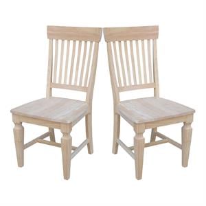 Set of Two Solid Parawood Slat Back Chairs Ready to Finish