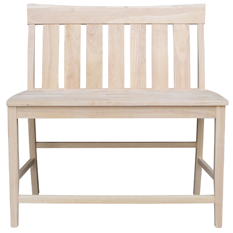 Armless Solid Wood Ava Tall Bench with a Seat Height of 24