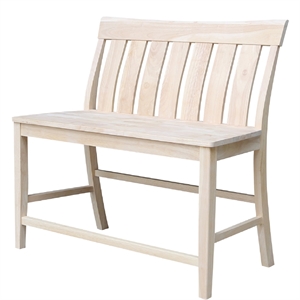 Armless Solid Wood Ava Tall Bench with a Seat Height of 24&quot in a Natural Color
