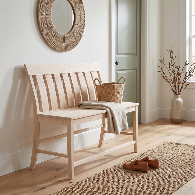 Armless Solid Wood Ava Tall Bench with a Seat Height of 24