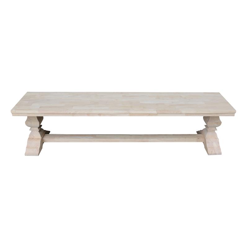 Natural Solid Wood Trestle Bench with a Seat Height of 18