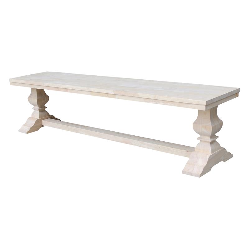 Natural Solid Wood Trestle Bench with a Seat Height of 18