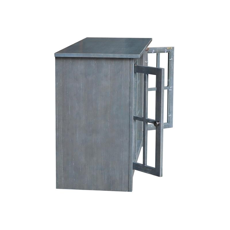 Entertainment/TV Stand with Open Shelves and 2 Doors in Gray - 48