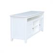 Solid Wood Entertainment / TV Stand with Open Shelves and 2 Doors in White