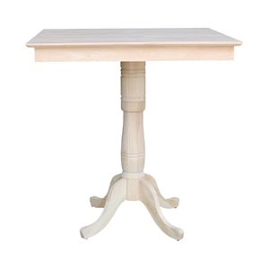 36&quot x 36&quot  Natural Solid Wood Square Top Pedestal Table - 41.1&quot Height