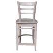 Solid Wood Emily Counter Height Stool in Washed Gray Taupe