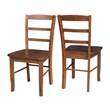 Set of 2 Solid Wood Madrid Ladderback Chairs in Distressed Oak
