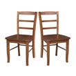 Set of 2 Solid Wood Madrid Ladderback Chairs in Distressed Oak