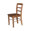 Set of 2 Solid Wood Madrid Ladderback Chairs in Distressed Oak