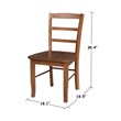 Set of 2 Solid Wood Madrid Ladderback Chairs in Distressed Oak