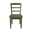 Set of 2 Solid Wood Madrid Ladderback Chairs in Hickory/Washed Coal