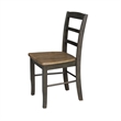 Set of 2 Solid Wood Madrid Ladderback Chairs in Hickory/Washed Coal