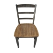 Set of 2 Solid Wood Madrid Ladderback Chairs in Hickory/Washed Coal