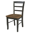 Set of 2 Solid Wood Madrid Ladderback Chairs in Hickory/Washed Coal