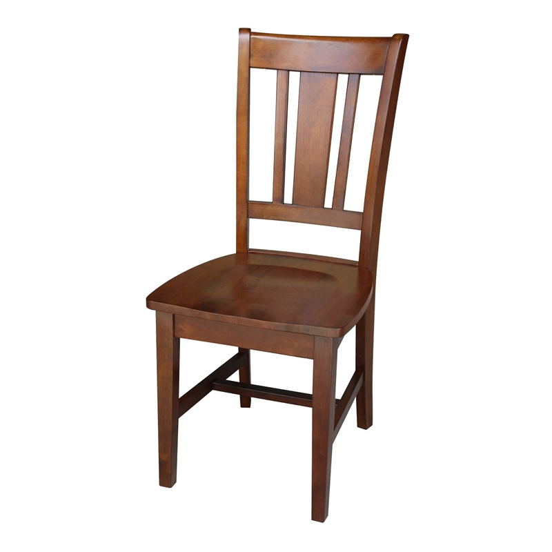 30 in. x 30 in. Wood Dining Table with 4 San Remo Splatback Chairs in Espresso