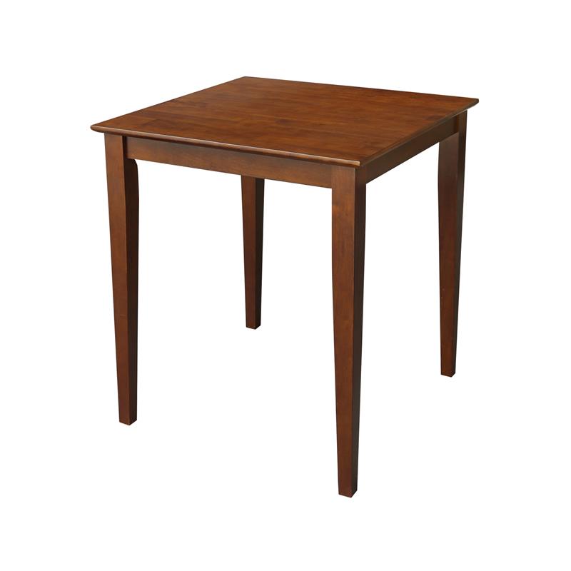 30 in. x 30 in. Wood Dining Table with 2 X-Back Stools in Espresso