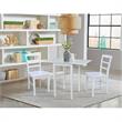 Small Wood Dual Drop Leaf Dining Table with 2 Madrid Ladderback Chairs in White