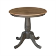 30 in. Wood Dining Table with 2 Madrid Ladderback Chairs in Hickory/Washed Coal