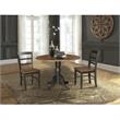 42 in. Wood Dining Table with 2 Madrid Ladderback Chairs in Hickory/Washed Coal