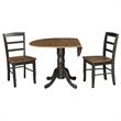 42 in. Wood Dining Table with 2 Madrid Ladderback Chairs in Hickory/Washed Coal
