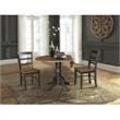 42 in. Wood Dining Table with 2 Madrid Ladderback Chairs in Hickory/Washed Coal
