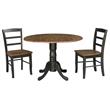42 in. Wood Dining Table with 2 Madrid Ladderback Chairs in Hickory/Washed Coal