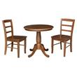 30 in. Wood Dining Table with 2 Madrid Ladderback Chairs in Distressed Oak