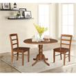 42 in. Wood Dining Table with 2 Madrid Ladderback Chairs in Distressed Oak