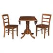 42 in. Wood Dining Table with 2 Madrid Ladderback Chairs in Distressed Oak
