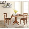 42 in. Wood Dining Table with 2 Madrid Ladderback Chairs in Distressed Oak