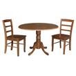42 in. Wood Dining Table with 2 Madrid Ladderback Chairs in Distressed Oak