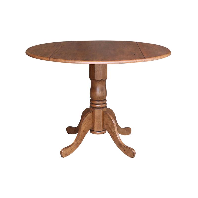 42 in. Wood Dining Table with 4 Madrid Ladderback Chairs in Distressed Oak