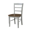 Wood Dining Table with 2 Madrid Ladderback Chairs in Distessed Hickory/Stone