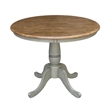 Wood Dining Table with 2 Madrid Ladderback Chairs in Distressed Hickory/Stone
