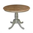Wood Dining Table with 4 Madrid Ladderback Chairs in Distressed Hickory/Stone