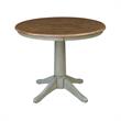 Wood Dining Table with 2 Madrid Ladderback Chairs in Distressed Hickory/Stone