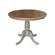 Wood Dining Table with 2 Madrid Ladderback Chairs in Distressed Hickory/Stone