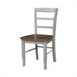 Wood Dining Table with 2 Madrid Ladderback Chairs in Distressed Hickory/Stone