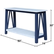 Surrey Solid Wood Console/Sofa Table in Blue/Antiqued Chalk